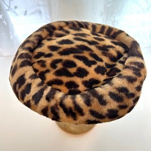 VINTAGE Faux Leopard Beret